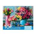 Фото товара - ПазлыTOPpuzzle 500 дет. Вазы с яркими цветами ХТП500-4234, (Рыжий кот)