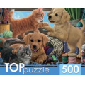 Фото товара - ПазлыTOPpuzzle 500 дет. Пушистые помощники ХТП500-6811, (Рыжий кот)