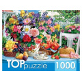 Фото товара - ПазлыTOPpuzzle 1000 дет. Летний натюрморт и шляпа ХТП1000-2174, (Рыжий кот)