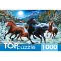 Фото товара - ПазлыTOPpuzzle 1000 дет. Зимние лошади ФТП1000-9851, (Рыжий кот)