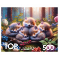 Фото товара - ПазлыTOPpuzzle 500 дет. Спящие лисята Ф500-3466, (Рыжий кот)