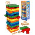 Фото товара - Логическая Игра Башня. Высотка Maxi (54 деревянных бруска, кубик, в коробке, от 6 лет) ИН-9656, (Рыжий кот)