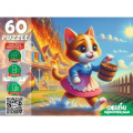 Фото товара - Пазлы 60 дет. Оживи мультфильм. Кошкин дом (+QR-код) П60-3532, (Рыжий кот)