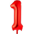 Фото товара - Шар фольгированный фигурный "ЦИФРА 1  40" Red 1207-2986 Веселая Затея