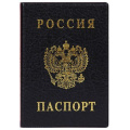 Фото товара - Обложка для паспорта ПВХ с тиснением черная 2203.В-107 ДПС