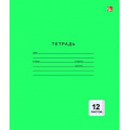 Фото товара - Тетрадь  12л клетка "Однотонная зеленая" ТК124998 Listoff