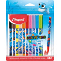 Маленькое фото товара - Фломастеры 12цв 845701 суперсмываемые COLOR'PEPS OCEAN LIFE Maped. Вариант №1