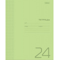 Маленькое фото товара - Тетрадь  24л клетка с пластиковой обложкой "Зеленая" (083594) Хатбер. Вариант №1