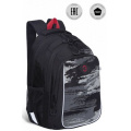 Маленькое фото товара - Рюкзак школьный RB-252-3/1 черный - серый 27х40х20 см GRIZZLY. Вариант №1