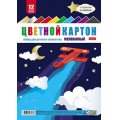 Маленькое фото товара - Набор цветного картона мелованного А4 12л 12цв с золотом и серебром "Ночной полет" (088726) 32531 Хатбер. Вариант №1