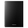 Фото товара - Тетрадь  80л клетка на спирали пластиковая обложка "Total Black" 58554 ErichKrause