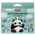 Фото товара - Мелки восковые 12цв "Плюшевые панды" JUMBO корпус 11мм (089690) Хатбер