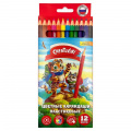 Фото товара - Карандаши пластиковые 12цв шестигранные ЦКП12КР/Р(263575) Creativiki