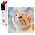Фото товара - Алмазная мозаика по номерам 30х30 см "РЫЖИЙ КОТЕНОК" квадратные стразы 70804 Феникс