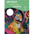 Фото товара - Набор цветной бумаги бархатной А4 10л 10цв. "Тигр" в папке С0711-11 АппликА