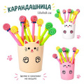 Фото товара - Подставка для письменных принадлежностей "Котик" ассорти 10см Канц799 Гранит