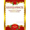 Фото товара - 086807 Благодарность за активное участие в жизни школы (А5, вертикальный), (МирПоздр)