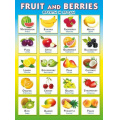 Фото товара - 071284 Плакат "Fruit and Berries. Фрукты и ягоды" (А2, текст), (МирПоздр)