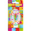 Фото товара - Свеча в торт "С Днем рождения" (8см) цифра "0" CC-110198-HB4, (Huada Toy Co.,Ltd)