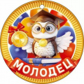 Фото товара - 90000279 Медаль "Молодец!" (мини, подвеска, текст), (ОткрытаяПланета)