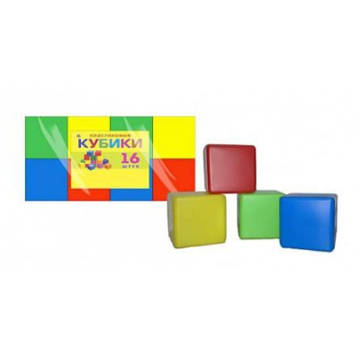 Большое фото товара - Кубики Пластиковые 16шт. К16-0814, (Рыжий кот), 11-114762. Вариант №1
