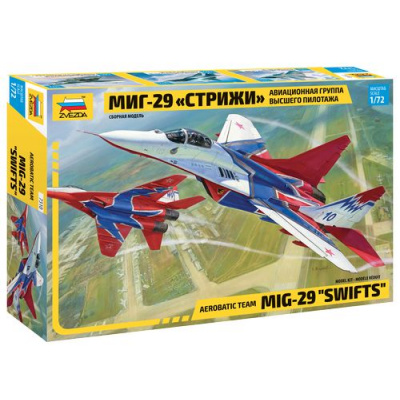 Большое фото товара - Сборная Модель 1:72 Самолет МиГ-29 Стрижи Авиационная группа высшего пилотажа 7310, (Звезда), 11-119722. Вариант №1