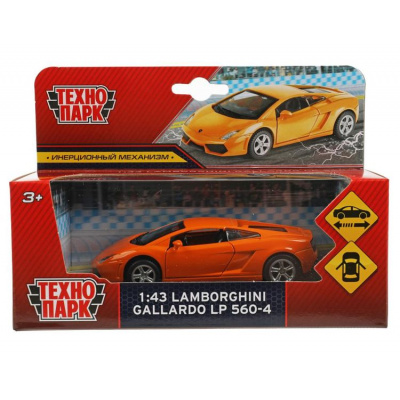Большое фото товара - Модель Инерционная Технопарк Lamborghini Gallardo LP 560-4 (11см, металл, открываются двери, оранжевый, в коробке) 67324, (Shantou City Daxiang Plastic Toy Products Co., Ltd), 11-120988. Вариант №1