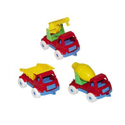 Большое фото товара - Набор Машинок №4 (3в1) Самосвал+бетономешалка+кран (пластик, в пакете, от 3 лет) И-5680, (Рыжий кот), 11-126433. Вариант №1