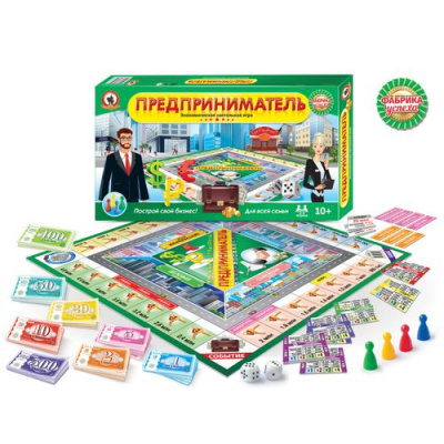 Большое фото товара - Экономическая Настольная Игра Предприниматель (игровые элементы, правила, в коробке, от 10 лет) 03498, (ООО "Русский стиль"), 11-134911. Вариант №1