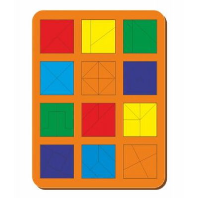 Большое фото товара - WoodLandToys Сложи квадрат (30*24см, 12 квадратов, уровень 2, рамка-вкладыш, дерево, от 3 лет) 064402, (ООО "СИБИРСКИЙ СУВЕНИР"), 11-144336. Вариант №1