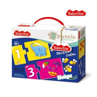 Большое фото товара - ПазлыМакси 20 дет. Веселый счет (Baby toys) (парные) 02513, (ООО "Десятое королевство"), 11-145156. Вариант №1
