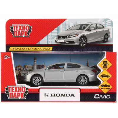 Большое фото товара - Модель Инерционная Технопарк Honda CIVIC (12см, металл, открываются двери, серебристый, в коробке) CIVIC-SL, (Huada Toy Co.,Ltd), 11-162489. Вариант №1
