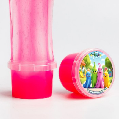 Большое фото товара - ЛЕПА Слайм Стекло. Party Slime. Лизун (90гр, розовый неон, t замерзания +5°C, в банке, от 3 лет) 00-00001267, (ООО "Новая Химия"), 11-164945. Вариант №1