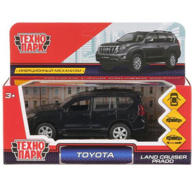 Большое фото товара - Модель Инерционная Технопарк Toyota Land Cruiser Prado (12см, металл, открываются двери, черный, в коробке) PRADO-BK, (Shantou City Daxiang Plastic Toy Products Co., Ltd), 11-166466. Вариант №1