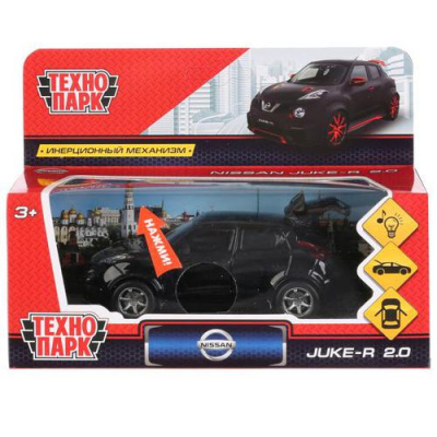 Большое фото товара - Модель Инерционная Технопарк NISSAN JUKE-R 2.0 (12см, металл, свет, звук, открываются двери и багажник, черная, в коробке) JUKE-BKM-SL, (Shantou City Daxiang Plastic Toy Products Co., Ltd), 11-169120. Вариант №1
