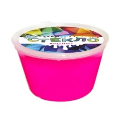 Большое фото товара - ЛЕПА Слайм Стекло. Party Slime. Лизун (50гр, розовый неон, t замерзания +5°C, в банке, от 3 лет) 00-00001516/00-00512373, (ООО "Новая Химия"), 11-169288. Вариант №1