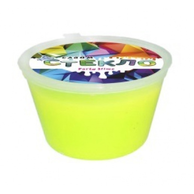 Большое фото товара - ЛЕПА Слайм Стекло. Party Slime. Лизун (50гр, желтый неон, t замерзания +5°C, в банке, от 3 лет) 00-00001514/00-00512371, (ООО "Новая Химия"), 11-169294. Вариант №1
