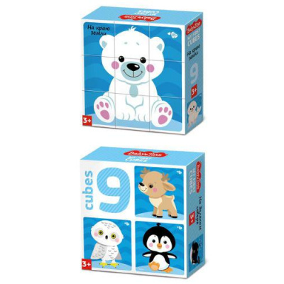 Большое фото товара - Кубики Baby Toys 9шт. На краю земли (в коробке, от 3 лет) 03535, (ООО "Десятое королевство"), 11-171225. Вариант №1