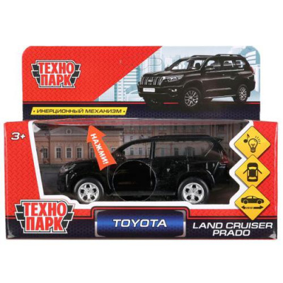 Большое фото товара - Модель Инерционная Технопарк Toyota Prado (12см, металл, свет, звук, открываютя двери, черный, в коробке) PRADO-BK-SL, (Shantou City Daxiang Plastic Toy Products Co., Ltd), 11-171457. Вариант №1