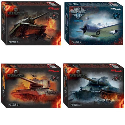 Большое фото товара - ПазлыМини 54 дет. World of Tanks (Wargaming, в ассорт.) 71171, (Степ Пазл), 11-175415. Вариант №1