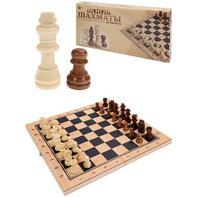 Большое фото товара - Настольная Игра Шахматы (поле 29*14,5*3см, дерево, в коробке) AN02587/ИН-4132, (Рыжий кот), 11-177420. Вариант №1