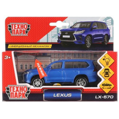 Большое фото товара - Модель Инерционная Технопарк Lexus LX-570 (12см, металл, свет, звук, открываются двери, синяя, в коробке) LX570-BU-SL, (Shantou City Daxiang Plastic Toy Products Co., Ltd), 11-177857. Вариант №1