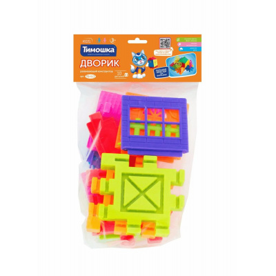 Большое фото товара - Конструктор Тимошка KIDS 10 дет. Дворик (в пакете, от 3 лет) ПБ013, (ТД Алтай), 11-177949. Вариант №1
