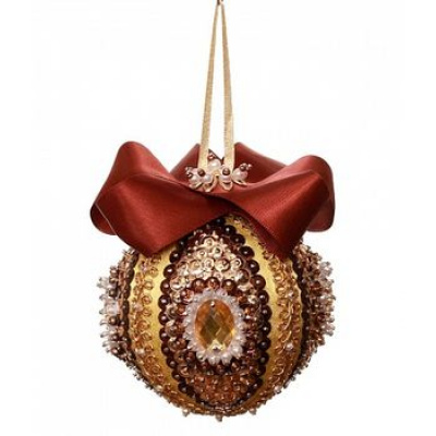 Большое фото товара - Волшебная Мастерская Новогодний шар из пайеток (d=7см, коричневый) (комплект материалов для изготовления, инструкция) (в коробке) (от 10 лет) ШП-23, (ИП Шашин В.А.), 11-182346. Вариант №1