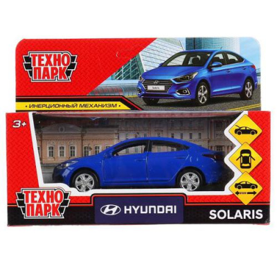 Большое фото товара - Модель Инерционная Технопарк Hyundai Solaris (12см, металл, открываются двери, синяя, в коробке) SOLARIS2-12-BU, (Shantou City Daxiang Plastic Toy Products Co., Ltd), 11-184553. Вариант №1