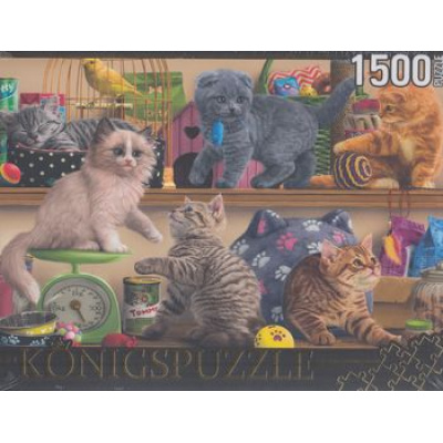 Большое фото товара - ПазлыKONIGSPUZZLE 1500 дет. Котята в зоомагазине ФK1500-3508, (Рыжий кот), 11-185145. Вариант №1