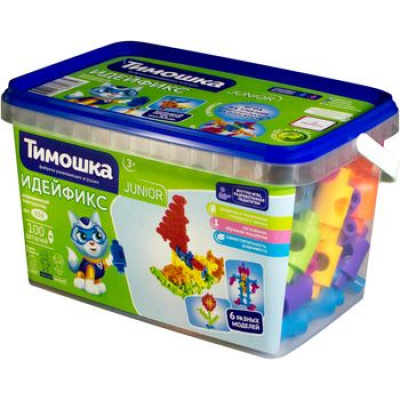 Большое фото товара - Конструктор Тимошка JUNIOR 100 дет. Идейфикс (в контейнере, от 3 лет) 056, (ТД Алтай), 11-185404. Вариант №1