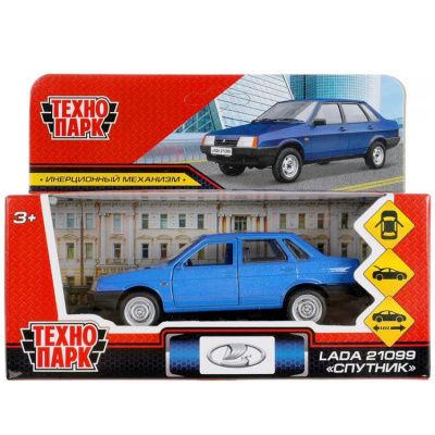 Большое фото товара - Модель Инерционная Технопарк LADA 21099 Спутник (12см, металл, открываются двери, синий, в коробке) 21099-12-BU, (Huada Toy Co.,Ltd), 11-194322. Вариант №1