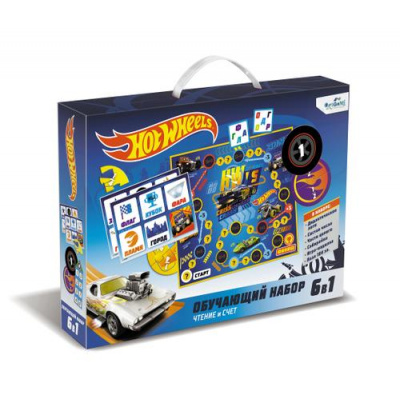 Большое фото товара - Обучающий Набор Hot Wheels. Чтение и счет (6в1, в коробке) 06565, (ООО "Оригами"), 11-196191. Вариант №1