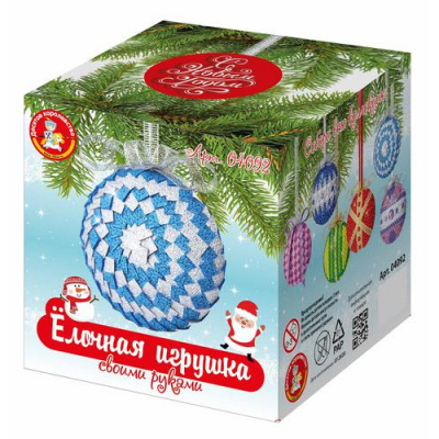 Большое фото товара - Набор Для Творчества Елочная игрушка своими руками. Медальон (серебристо-голубой) (комплект материалов для изготовления) (в коробке) (от 14 лет) 04092, (ООО "Десятое королевство"), 11-197506. Вариант №1